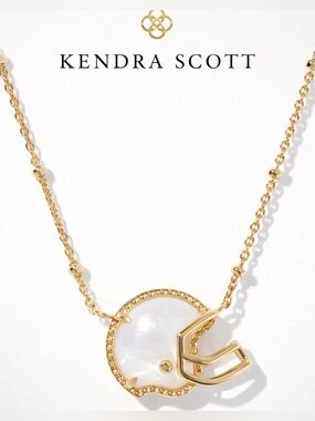 Kendra Scott Gold-Tone Mother of Pearl Helmet Pendant Necklace